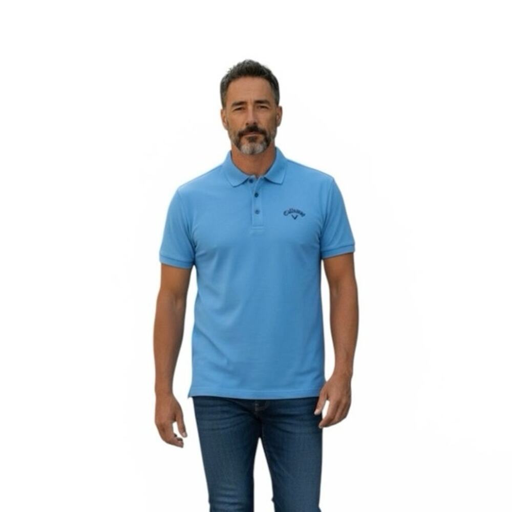 CALLAWAY OPTI-DRI Performance GOLF POLO Shirt Blue Mens LARGE EUC Colorful